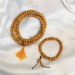 108 Beads Chandan Mala & Bracelet – Pure Sandalwood Combo