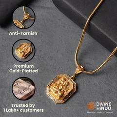 Gold Plated Lord Shiva Mahadev Pendant Chain Necklace