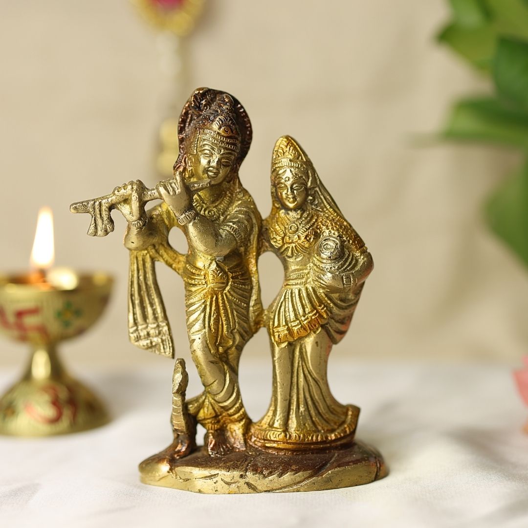 Lord Radha Krishna Brass Idol