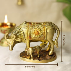 Lord Krishna Kamdhenu cow with calf