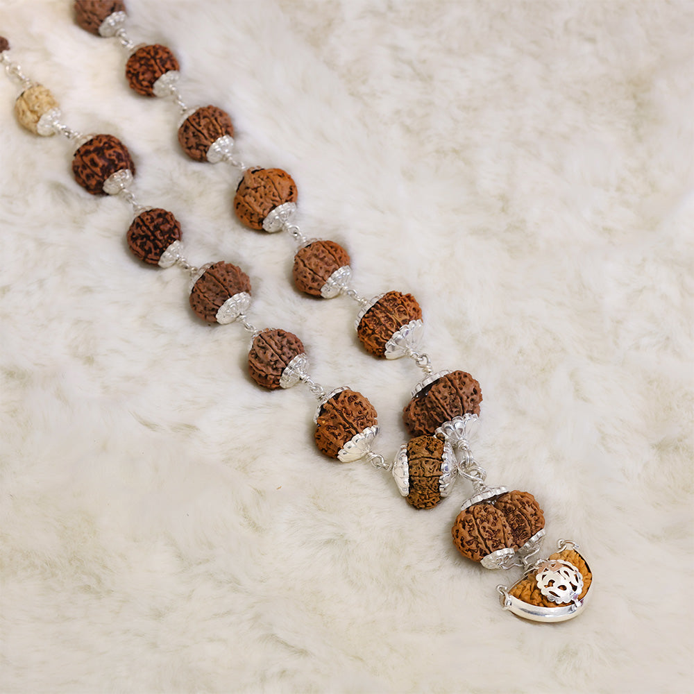 1–14 Mukhi Rudraksha Mala – Nepal Origin | With Ganesh Mukhi & Gaurishankar