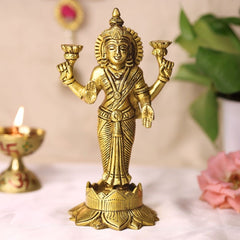 Goddess Lakshmi Brass Idol
