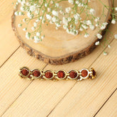 Gold Plated Round Rudraksha Bracelet