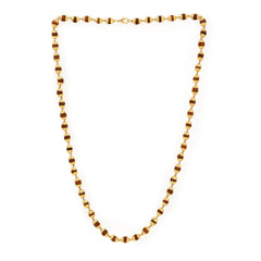 Golden Cap Rudraksha Necklace – 54 Beads, Lab Certified