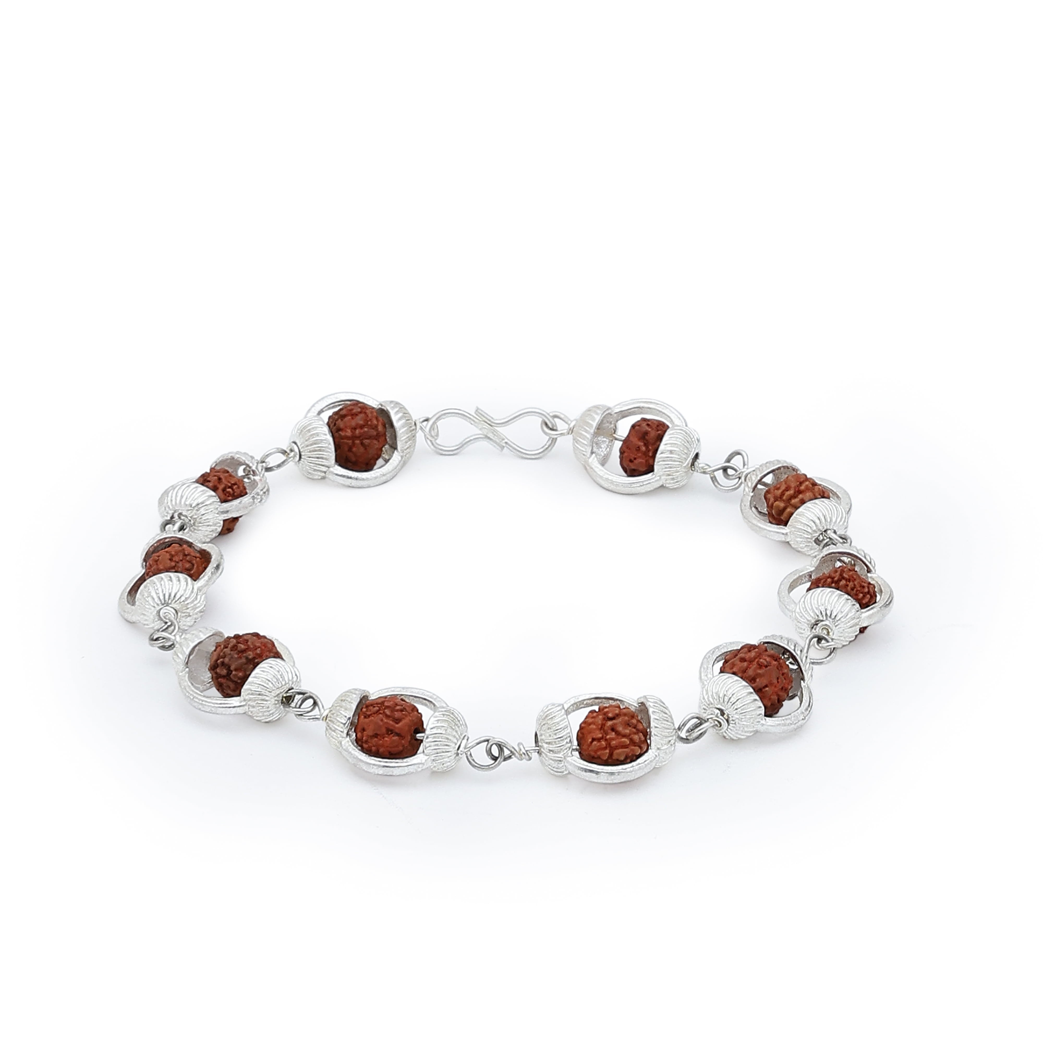 Rudraksha Bracelet With Silver Caps