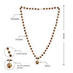Shree Om Rudraksha Necklace – 54 Beads, Lab Certified