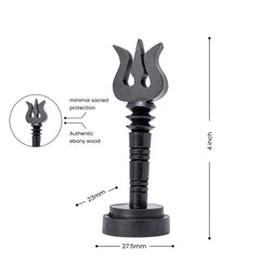 Karungali Shiva Trishool with Base – Ebony Wood Carving