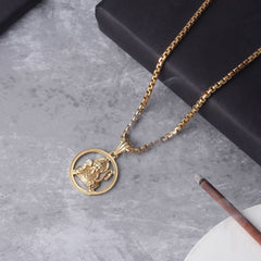 Gold Plated Shree Ram Pendant Chain Necklace