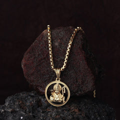 Gold Plated Shree Ram Pendant Chain Necklace
