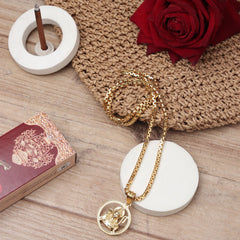 Gold Plated Shree Ram Pendant Chain Necklace