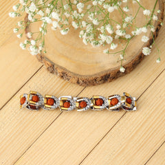 Divine Dual Tone Arc Chain Rudraksha Bracelet