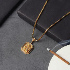 Gold Plated Maa Durga Pendant With Chain