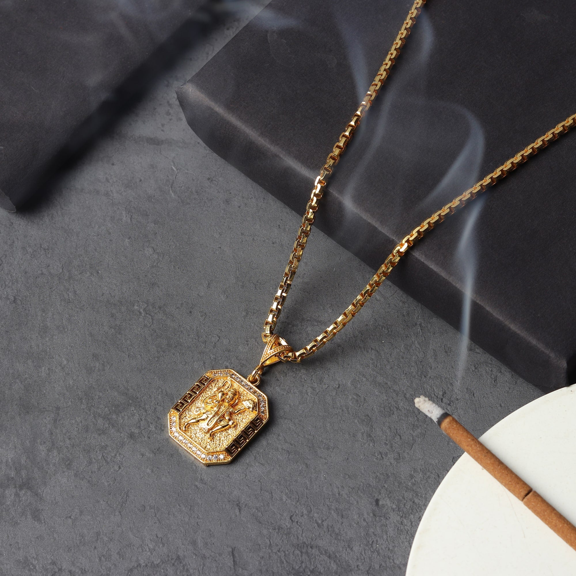 Gold Plated Hanuman Pendant with Chain