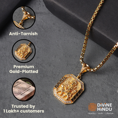 Gold Plated Maa Durga Pendant With Chain