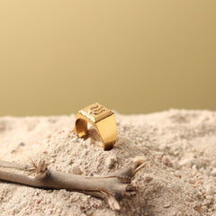 Divine Gold Plated Mahadev Trishul Ring