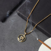 Gold Plated Om Circle Pendant Necklace