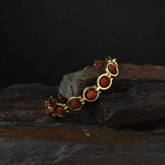 Gold Plated Round Rudraksha Bracelet