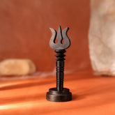 Karungali Shiva Trishool with Base – Ebony Wood Carving