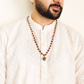 Shree Om Rudraksha Necklace – 54 Beads, Lab Certified