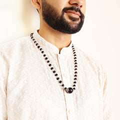 Silver Cap Karungali Mala – 54 Beads, Gov. Lab Certified