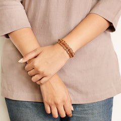 Gold Plated Rudraksha Chain Bracelet – 24 Beads, Lab Certified