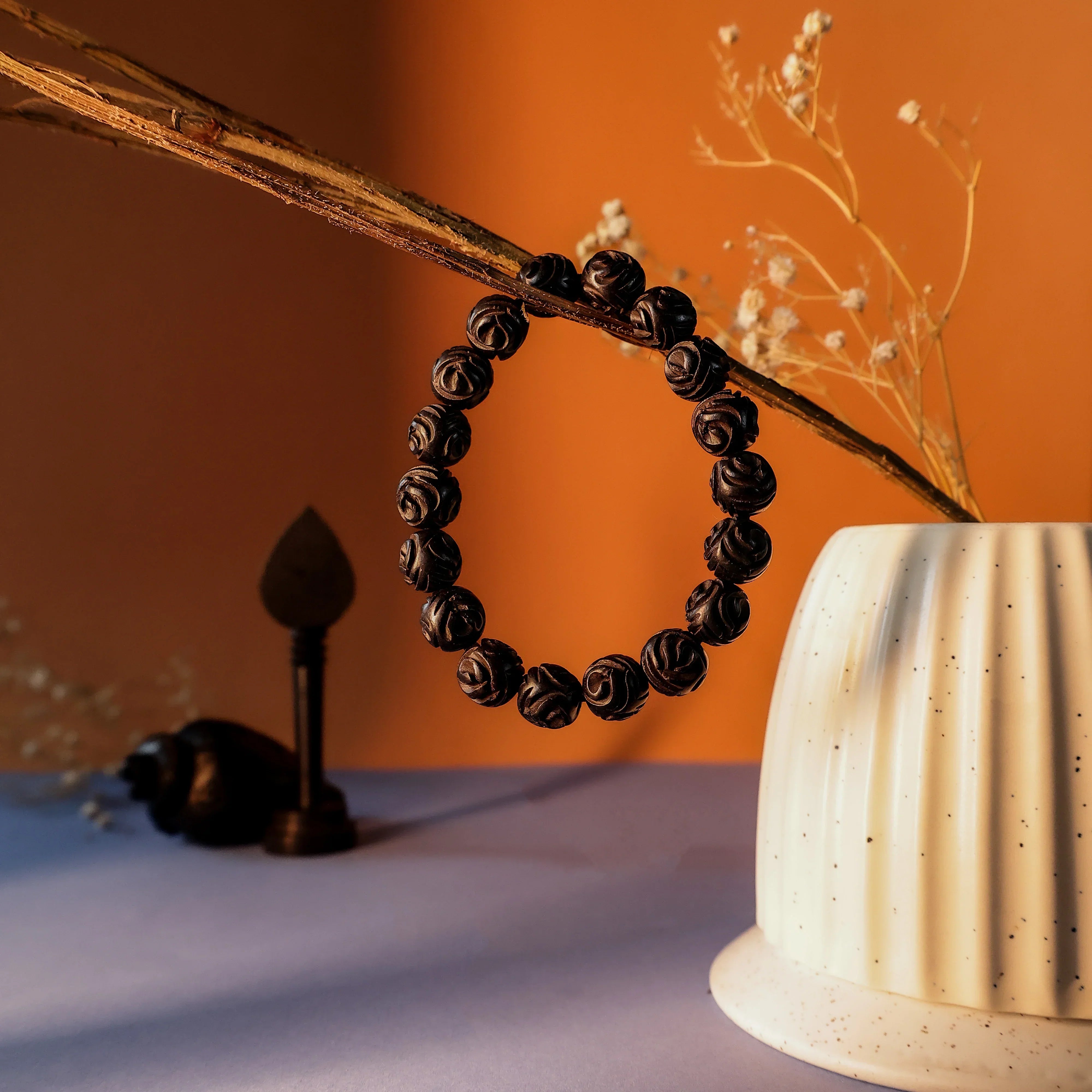 Karungali Malai Bracelet with design Engraved with Govt. Certification