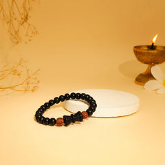 Karungali Rudraksha Damru Bracelet | Govt. Certification