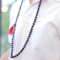 Pure Black Rudraksha Mala - 108 Beads
