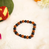 Karungali Rudraksha Bracelet - Natural Ebony Wood & 5 Mukhi Rudraksha Beads