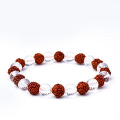 Clear Quartz with Rudraksha Bracelet