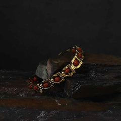 Semi circle Gold Plated Rudraksha Bracelet