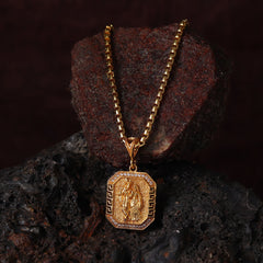 Gold Plated Radha Krishna Pendant With Chain