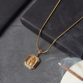 Gold Plated Radha Krishna Pendant With Chain