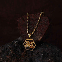 Gold Plated Ram and Sita Pendant with Chain