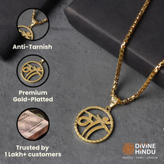 Gold Plated MAA Circle Design Pendant Necklace