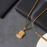 Gold Plated OM Diamond Pendant Necklace