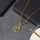 Gold Plated MAA Circle Design Pendant Necklace