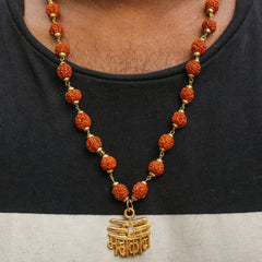 Gold Plated Rudraksha Mahakaal Necklace