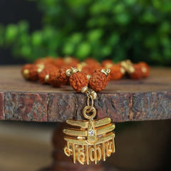 Gold Plated Rudraksha Mahakaal Necklace