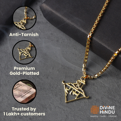 Gold Plated Ram Baan Dhanus Pendant Necklace