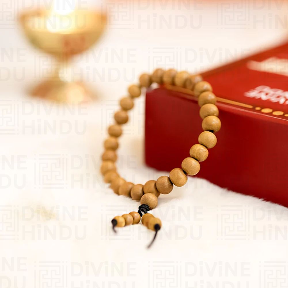 108 Beads Chandan Mala & Bracelet – Pure Sandalwood Combo