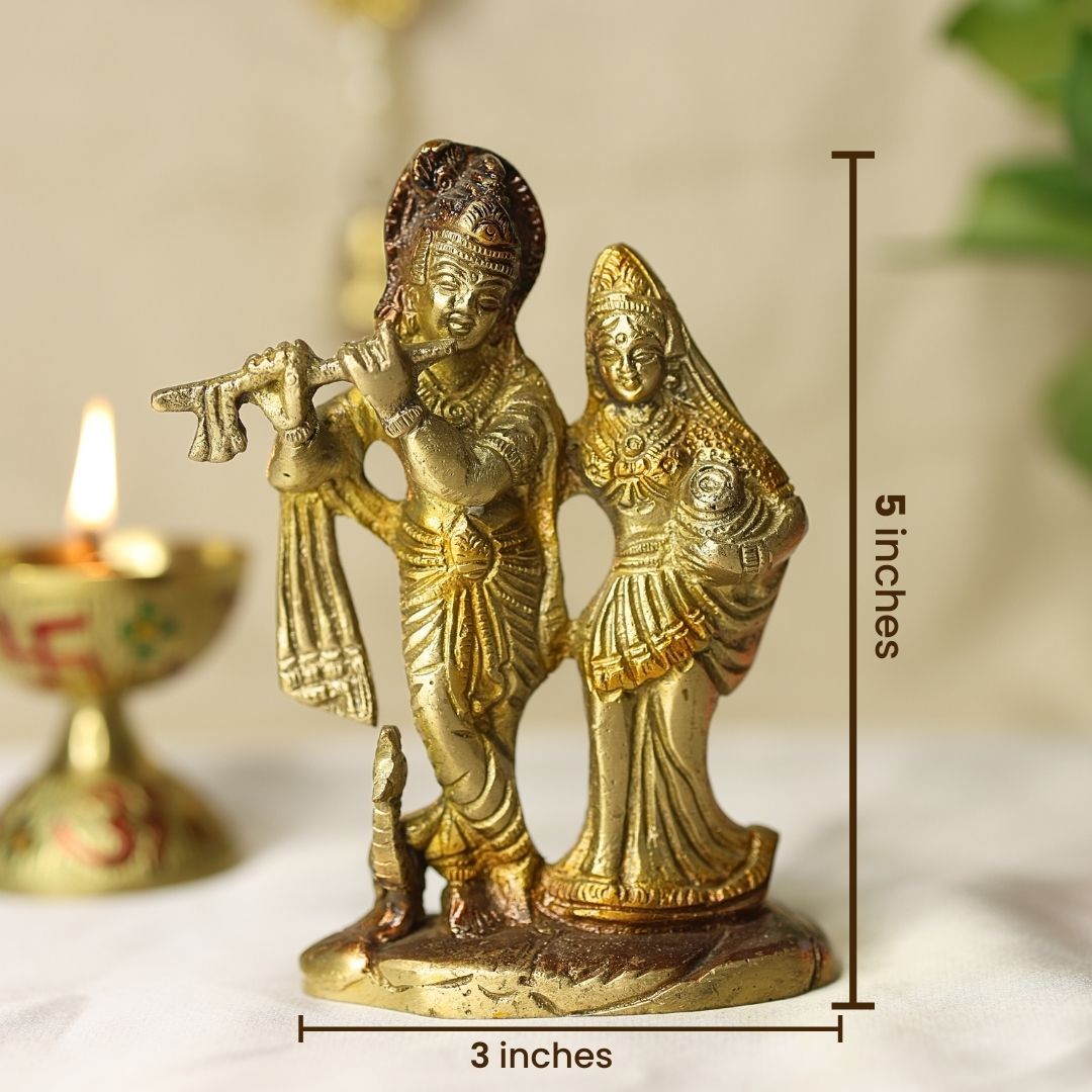 Lord Radha Krishna Brass Idol