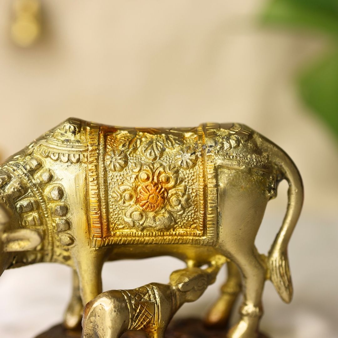 Lord Krishna Kamdhenu cow with calf