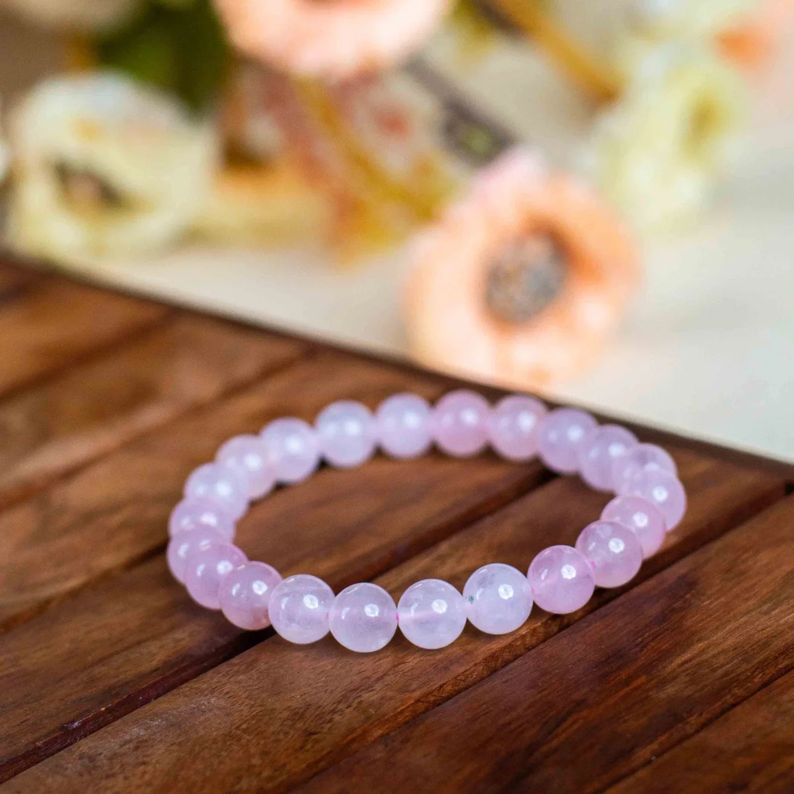 Rose Quartz Necklace & Bracelet Combo – For Love & Healing
