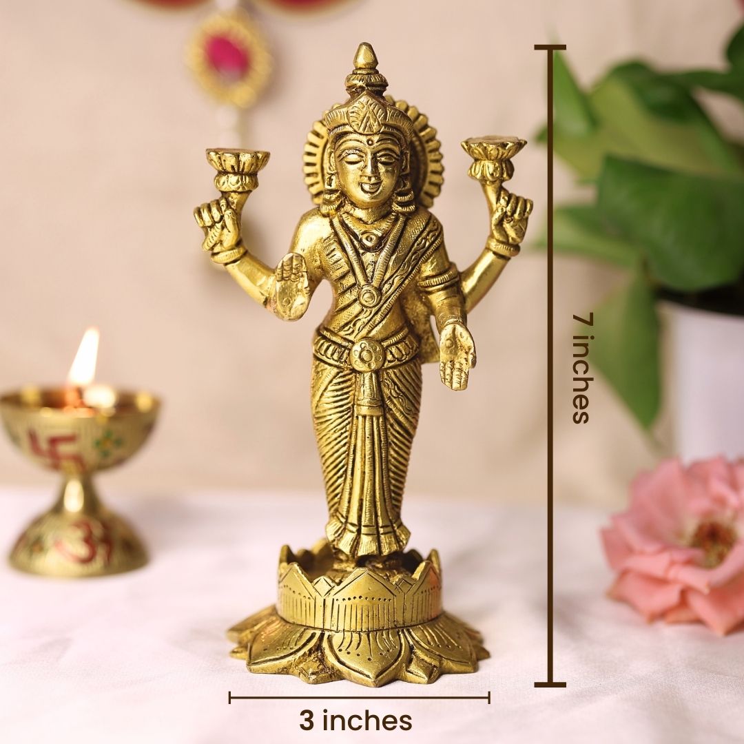 Goddess Lakshmi Brass Idol