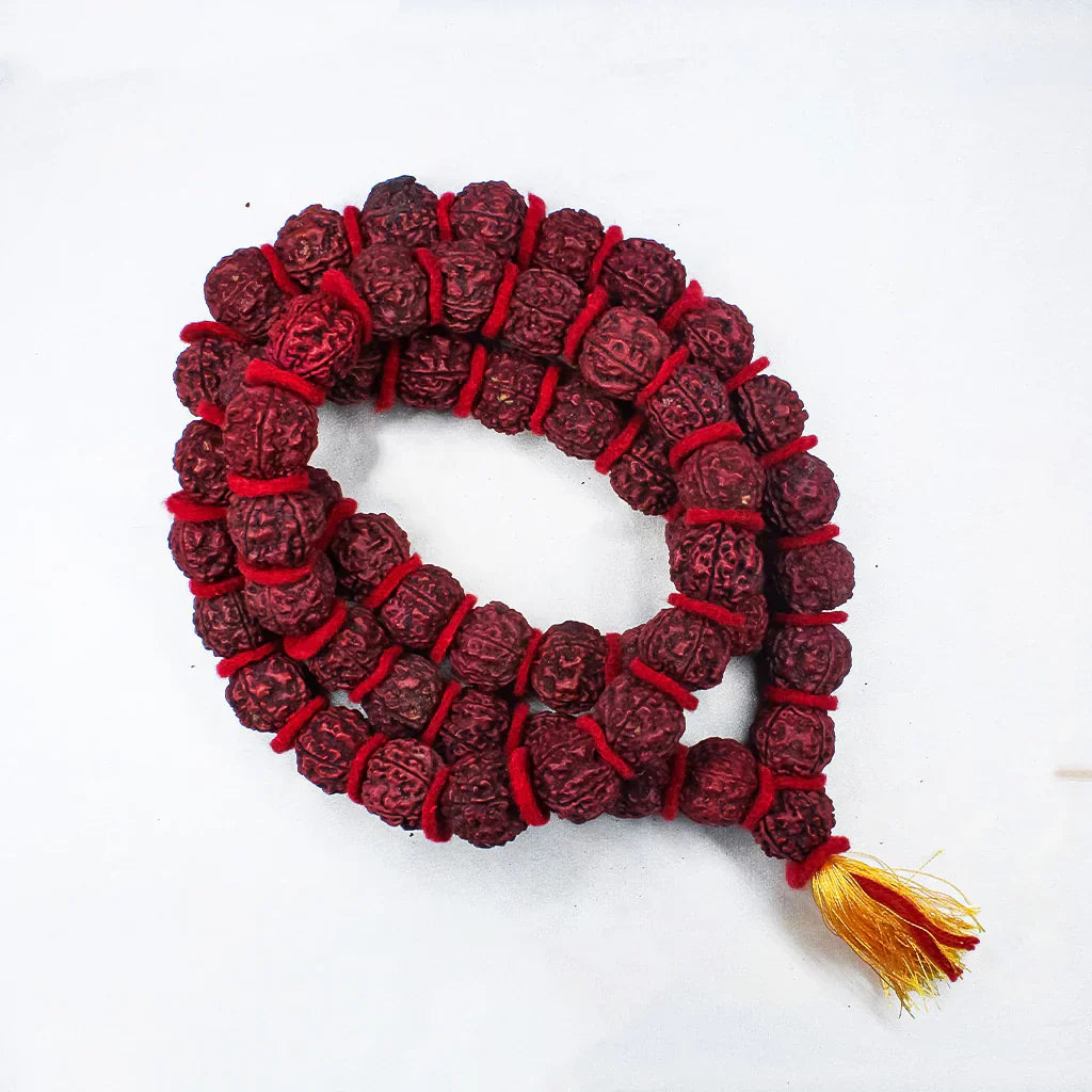 5 Mukhi Rudraksha Kantha Mala - 54+1 Beads | Natural & Lab-Certified