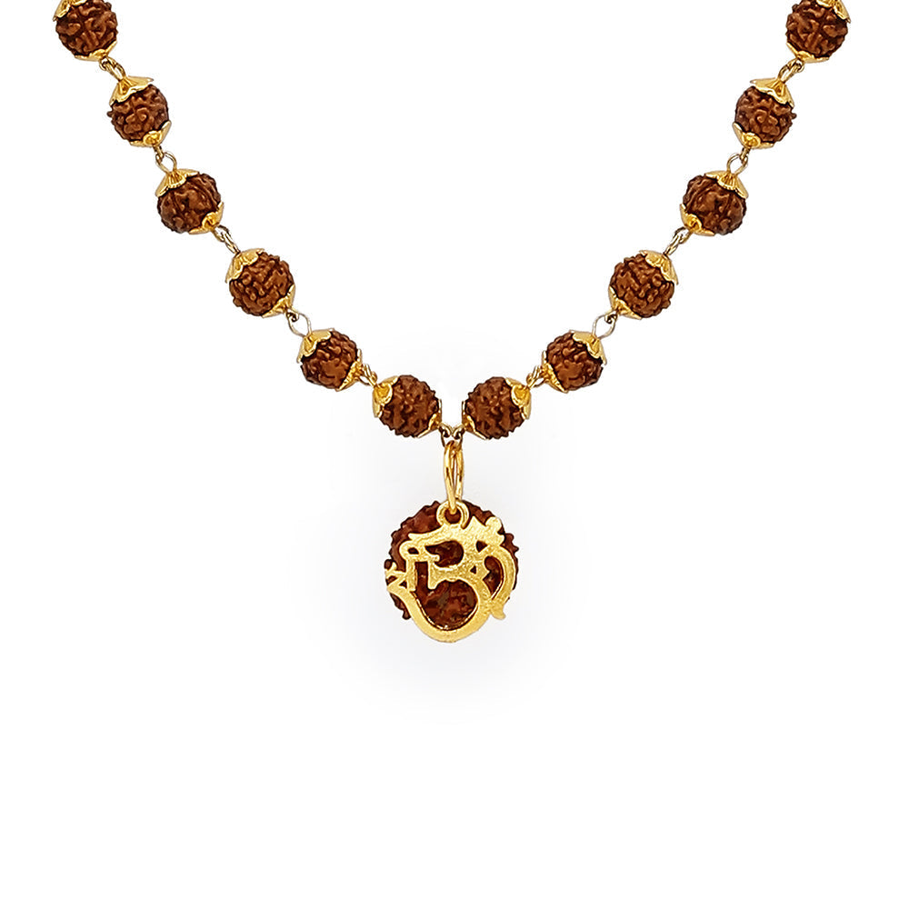 Shree Om Rudraksha Necklace – 54 Beads, Lab Certified