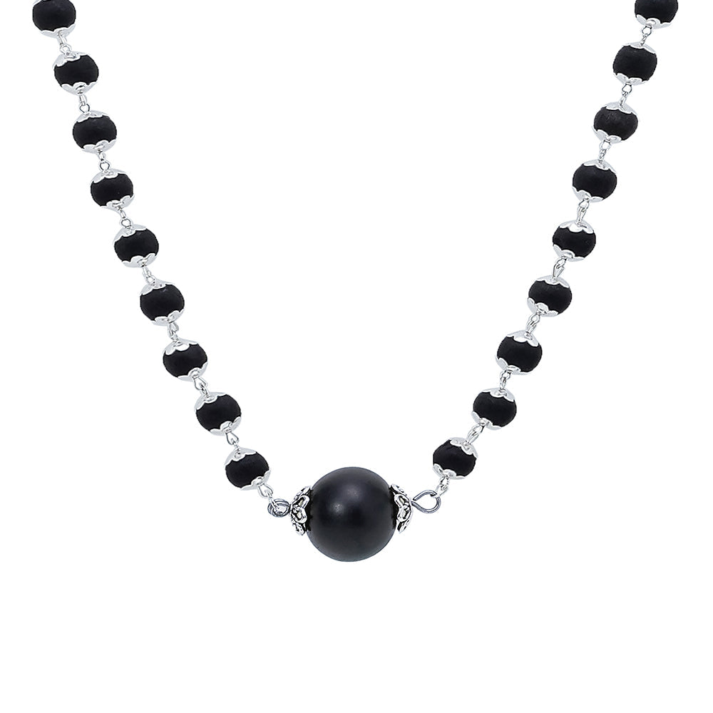 Silver Cap Karungali Mala – 54 Beads, Gov. Lab Certified