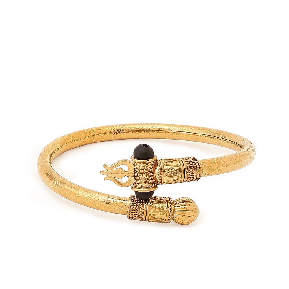 Gold Plated Shiva Trishool Damaru Kada