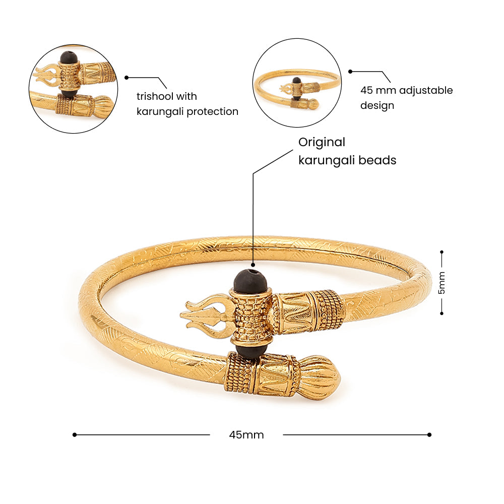 Gold Plated Shiva Trishool Damaru Kada